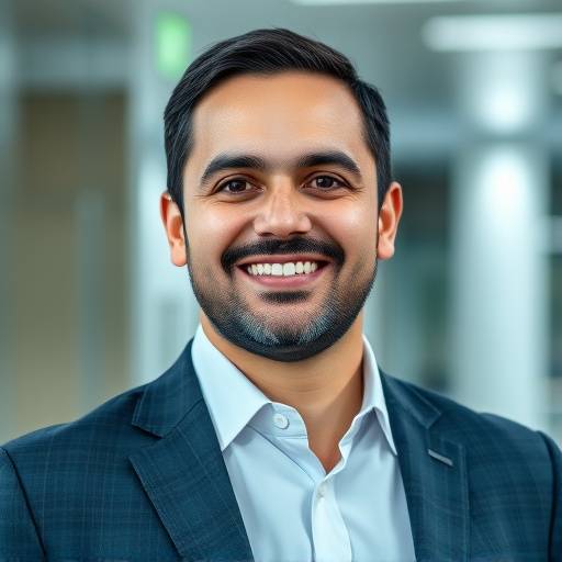 Retrato de Gustavo Almeida, fotógrafo especializado em retratos corporativos, sorrindo