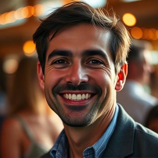 Retrato de Rafael Souza, fotógrafo especialista em eventos, sorrindo